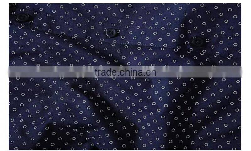 navy donut dotted printed short sleeve cotton shirt