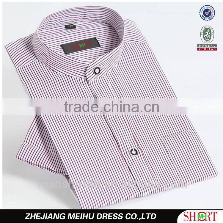 Chinese mao band mandarin collar short sleeve dress shirt