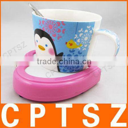Heart-shape USB Cup Warmer/USB Coffee Warmer Heat Preservation Pad for Home and Office, Keep 60~70 Degrees Celsius