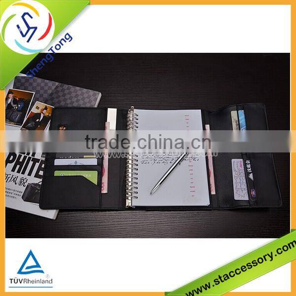 2015 new style business leather notebook /diary notebook customization