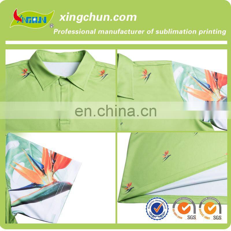 Quick dry shivering flowers design dye sublimation printed Kid's polo Tee shirts