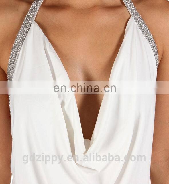New design warehouse dress women dress online shopping in white