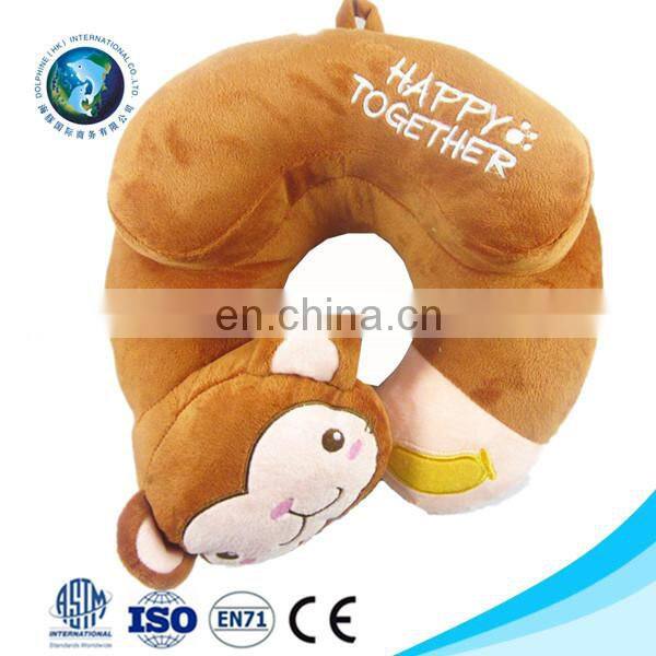 Cheap new design plush pink pig u shape memory foam neck pillow promotional kids u shape cushion
