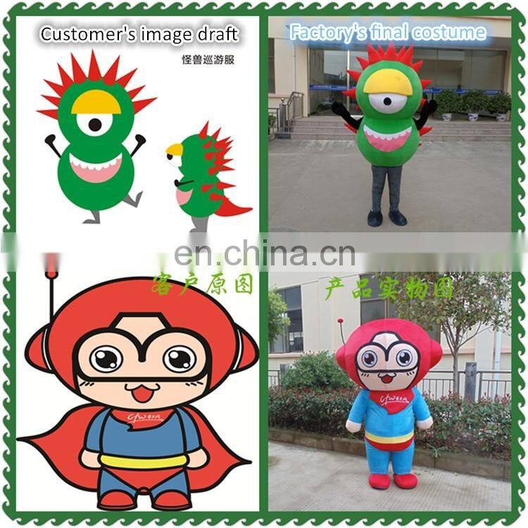 2017 popular OEM service animal adult glasses dog mascot costume