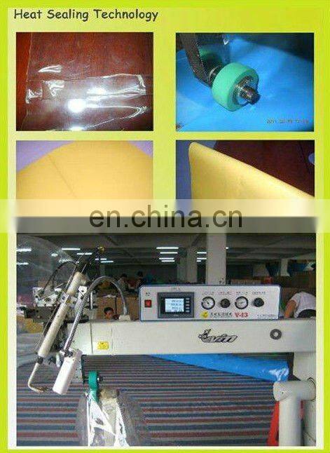 Inflatable base connection for floating water park