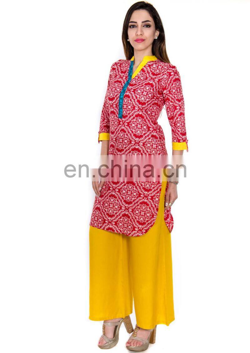 Wholesaler of woman ethnic 100% cotton embroidered and printed kurti