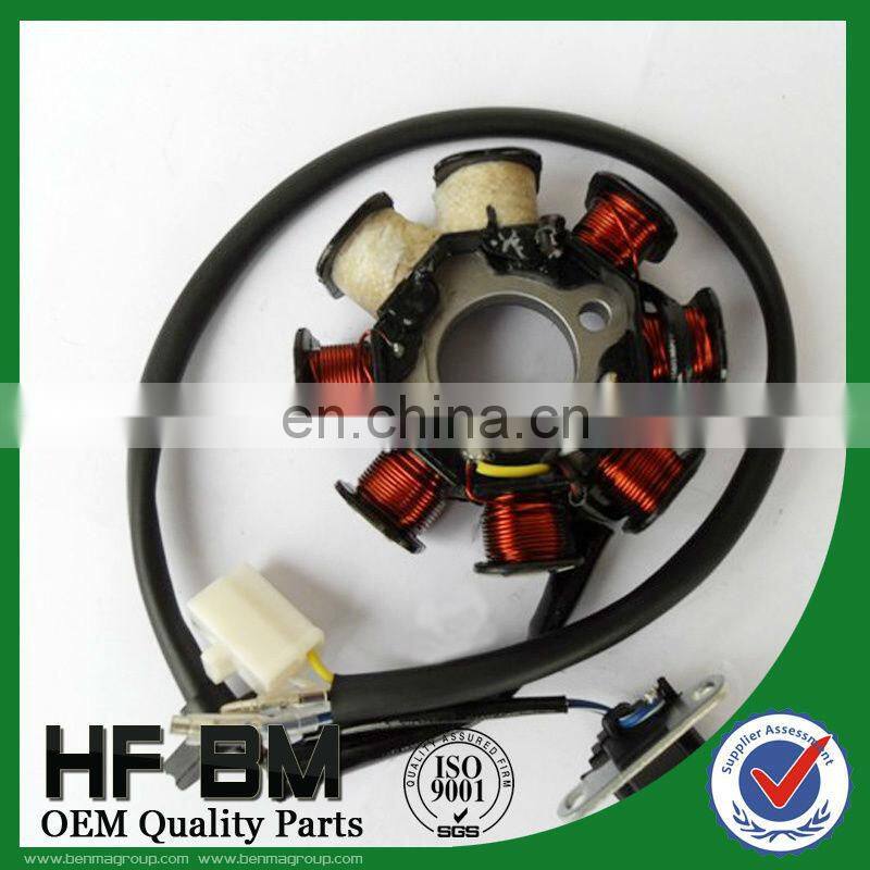 GY6 magneto stator coil with 8 legs for motorcycle, GY6 magneto coil with 2 charger in high quality