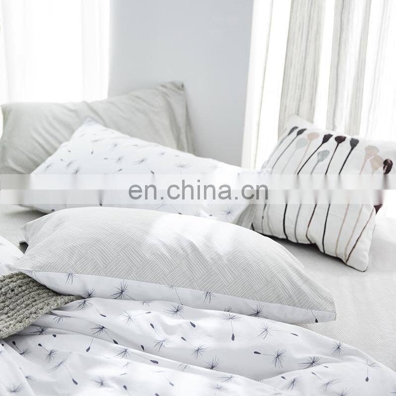 i@home Nordic version cotton high quality linen bed sheets sets duvet cover with dandelion delicate pattern for living room