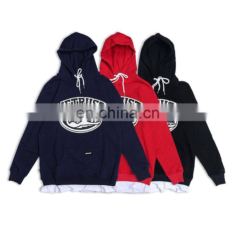 100% Cotton Customized Fleece Pullover Hoodie Printed Pattern