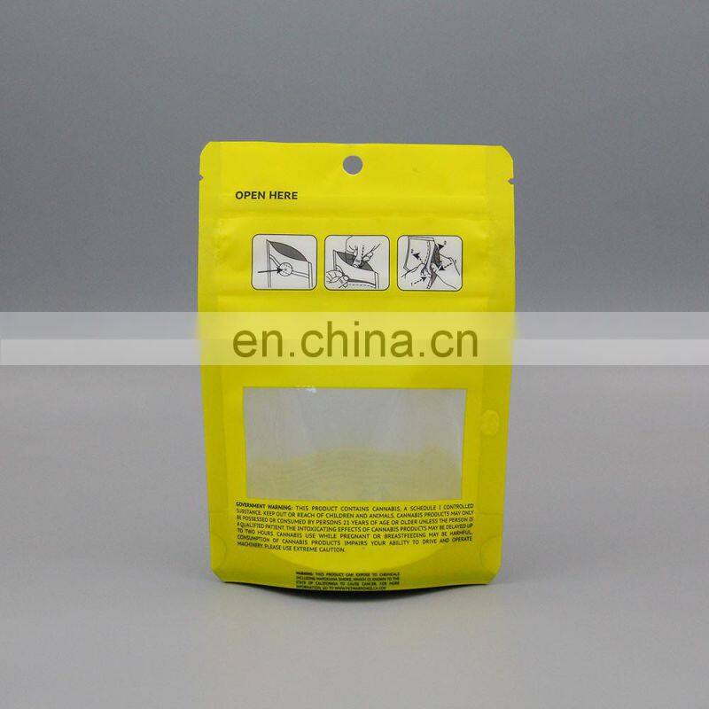 Custom Printed Plastic Smell Proof Black Zip lock 3.5g 7g Gummies Candy Packaging Bag