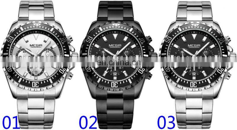 Megir 2064 Men Quality Sports Watches For Sale Chronograph Stainless Steel Quartz Watchonline