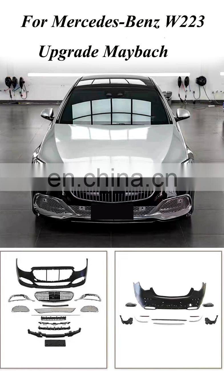 Runde New Arrival For 2021-2022 Mercedes-Benz S-Class W223 Upgrade Maybach Style Body Kit Front Bumper Grille Rear Bumper