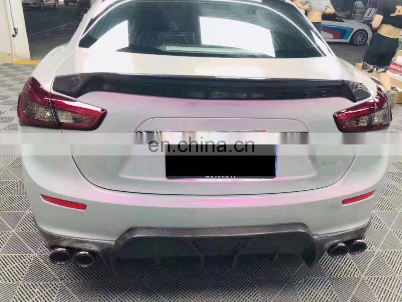 Runde For Maserati Ghibli 2013-2017 Aspec Style Carbon Fiber Body Kit With Front Lip Side Skirt Rear Diffuser Spoiler Hood