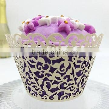 Wedding Invitation Decoration Delicated Laser Cut Gold Laser Cut Cupcake Wrappers