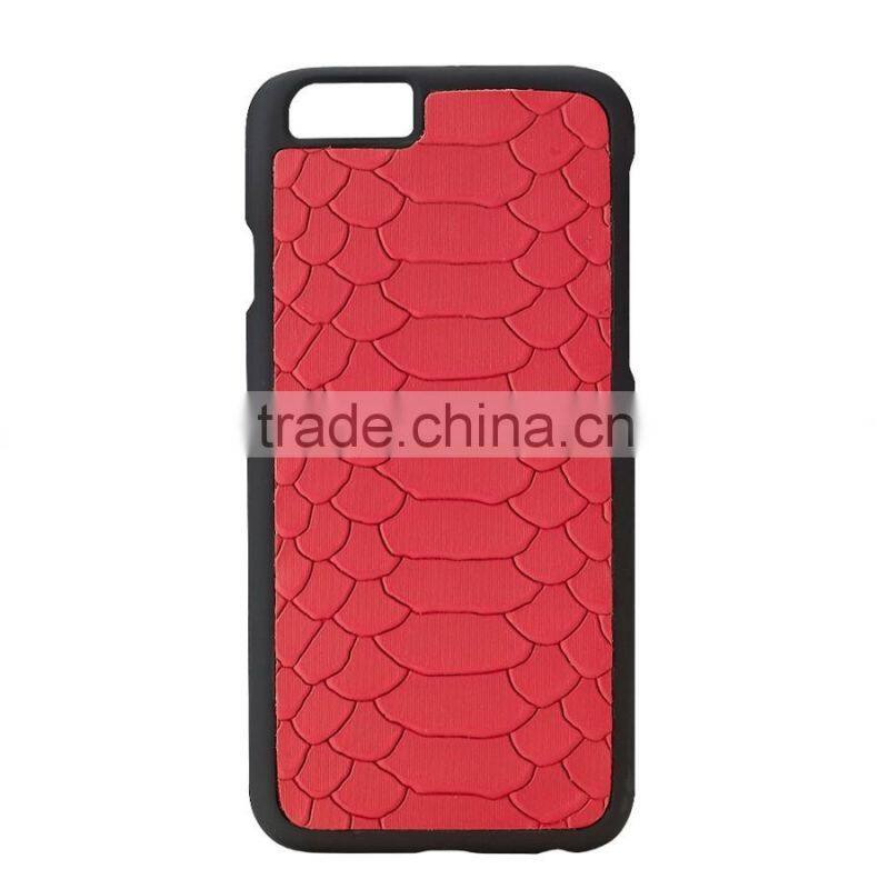 Hot Sale Genuine Embossed Python Leather Carrying Case Hard Shell Case Mat Mobile Phone for iPhone 6/6s Plus