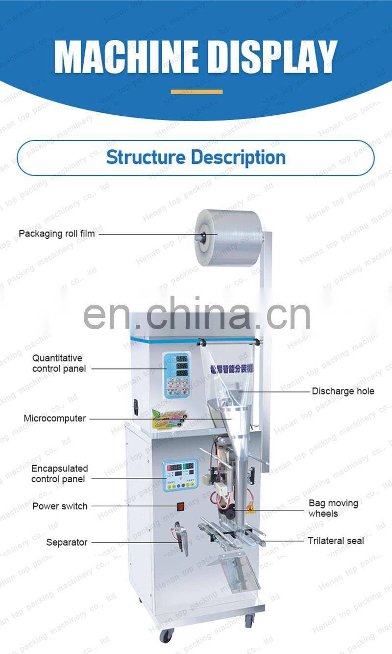 Multi-functional central seal corn sugar nuts electric weiging granular and powder packaging machine