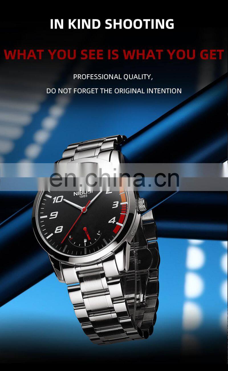NIBOSI Fashion Luxury Men Watches Top Brand Luxury Stainless Quartz Wristwatch Sport Waterproof Chronograph Male Clock 2528
