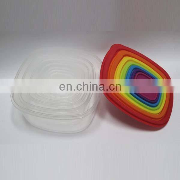 7 Pcs Rainbow Storage Box 14Pcs Plastic Food Container With Lid