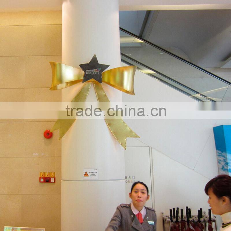 New design shopping mall atrium hanging decorations Giant Christmas Bow