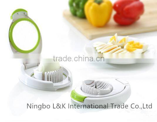 Promotional creative plastic kitchenware egg cutter/egg slicer