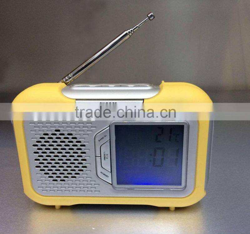 Rubberised finishing Fancy Temperature PLL Portable Clock Radio