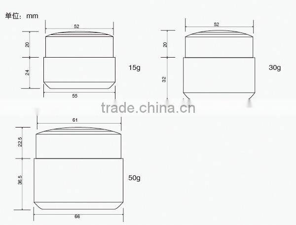2015 Popular 15g 30g 50g Plastic Essense Jar Plastic Serum Jar