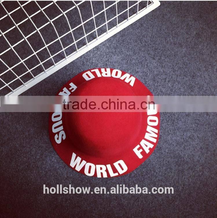 Fashion Korean FAMOUS WORLD Printed Wide Brim Lady Women's Dome Fedora Bucket Caps