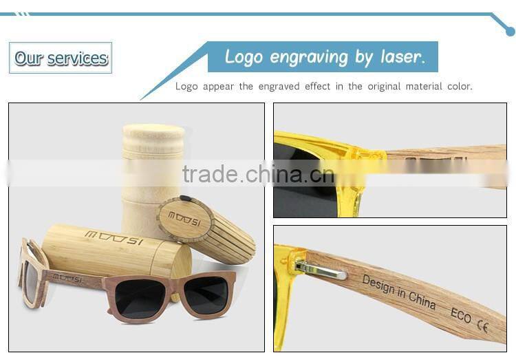 Fashion accessory skateboard wooden sunglasses with plastic frame