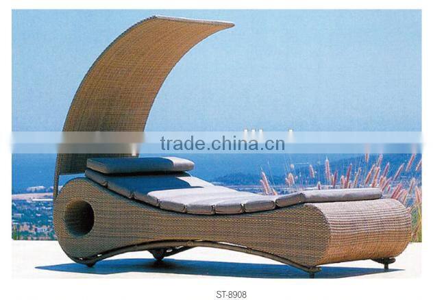 2014 Latest Design Rattan Outdoor Furniture Sun Bath Lounge Bed for foshan guangdong