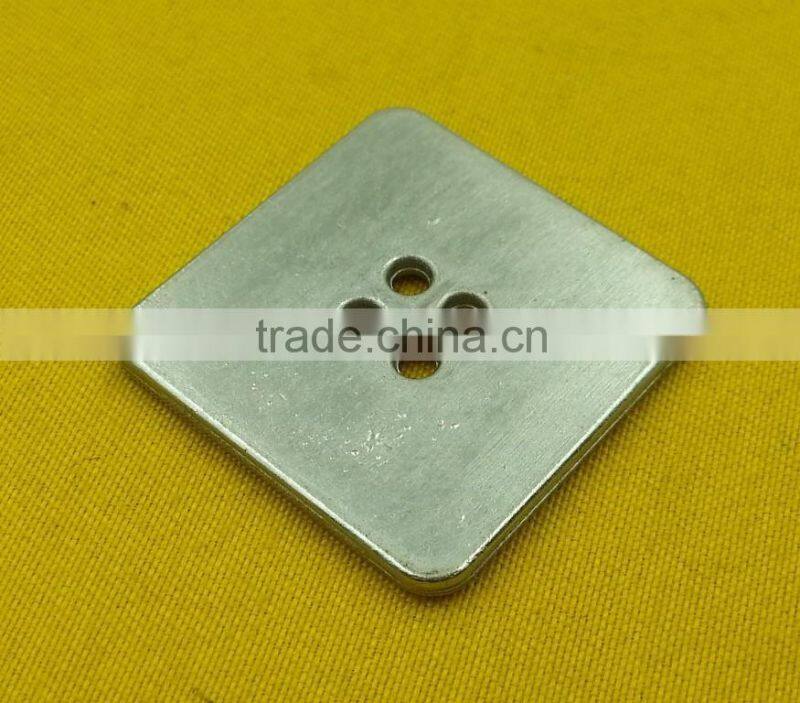 28mm Square shape 4 holes metal button with cream enamelled for Dress -- MS3361