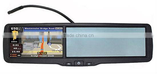 Car rearview dvr mirror gps recorder