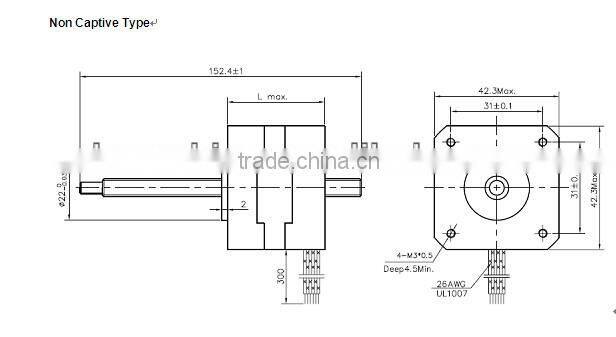 non-captive linear stepper motor micro linear nema 17 stepper motor