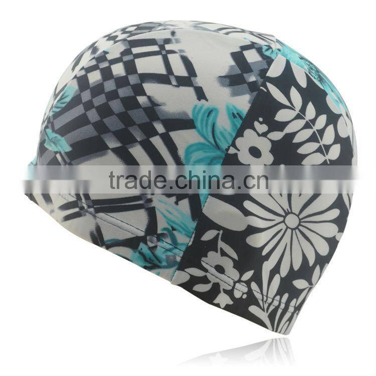 Promotional cheap polyester unisex swimming caps