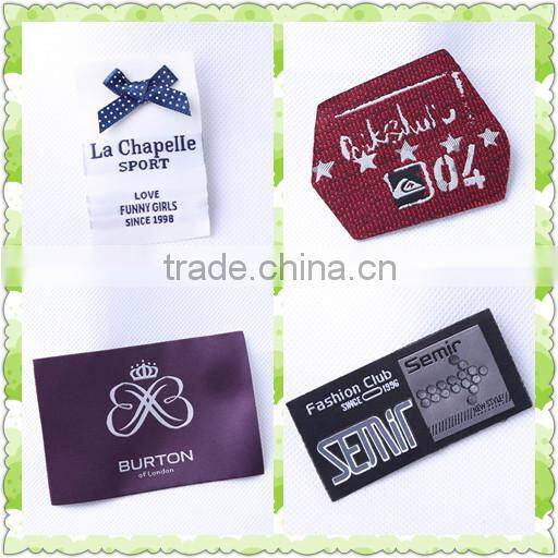 White Printed Satin Labels for Clothing