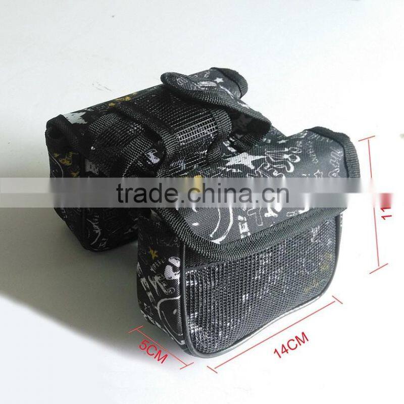 Wholesale logo customized 600D durable waterproof bicycle saddle bag 2016