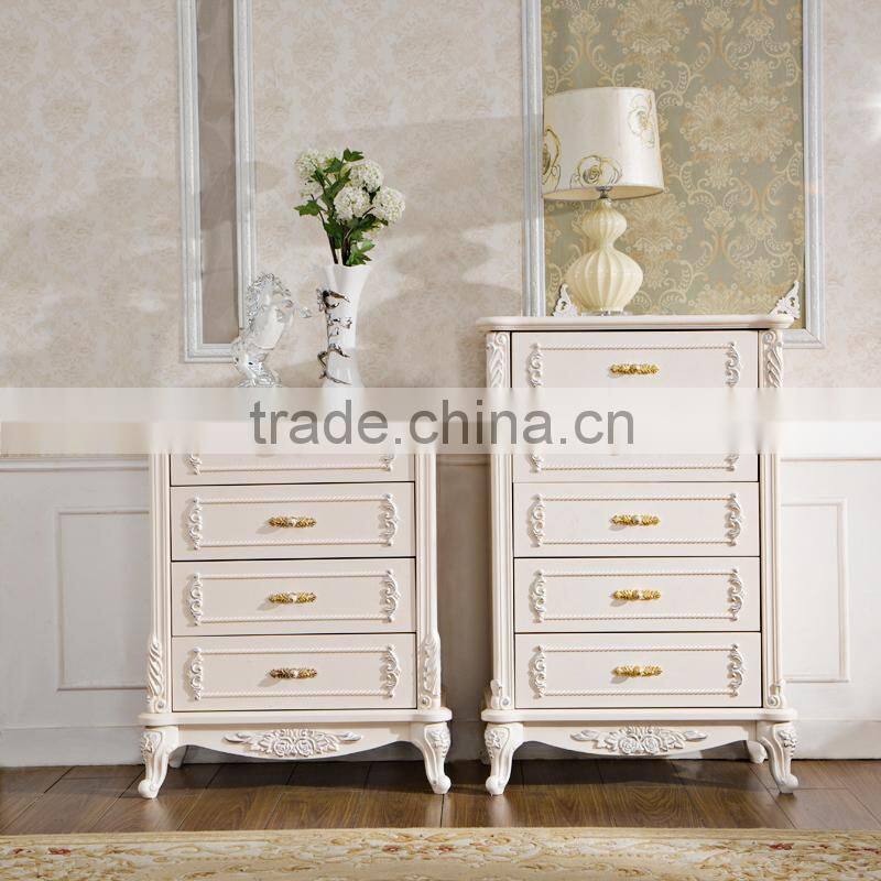 Antique Luxury Rococo European Baroque Bed French Provincial Wedding Hand Carved Wooden MDF Bedroom Set Cardboard Furniture