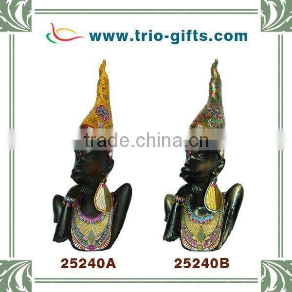 Wishing african women resin statue