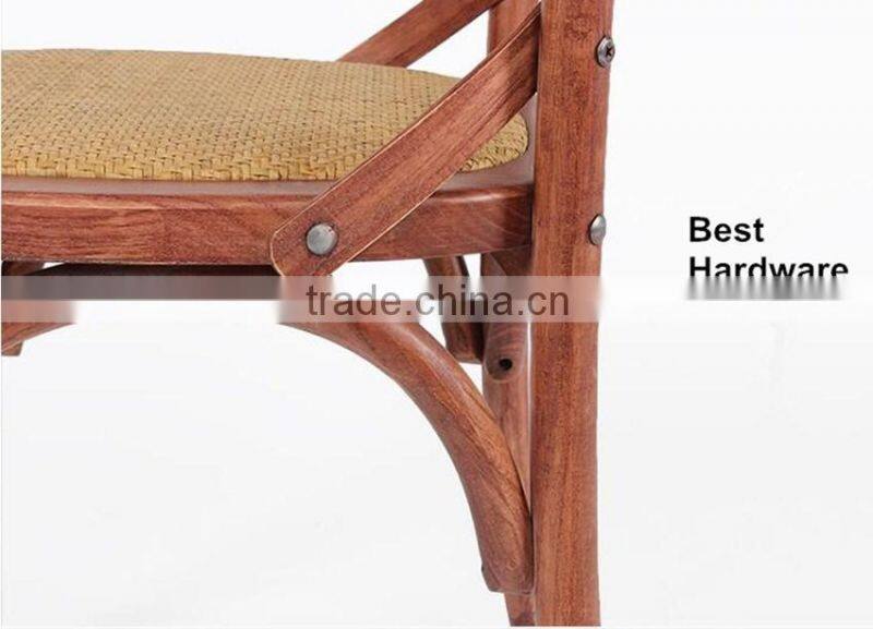 Dinning Wood Stackable Cross Back Chair