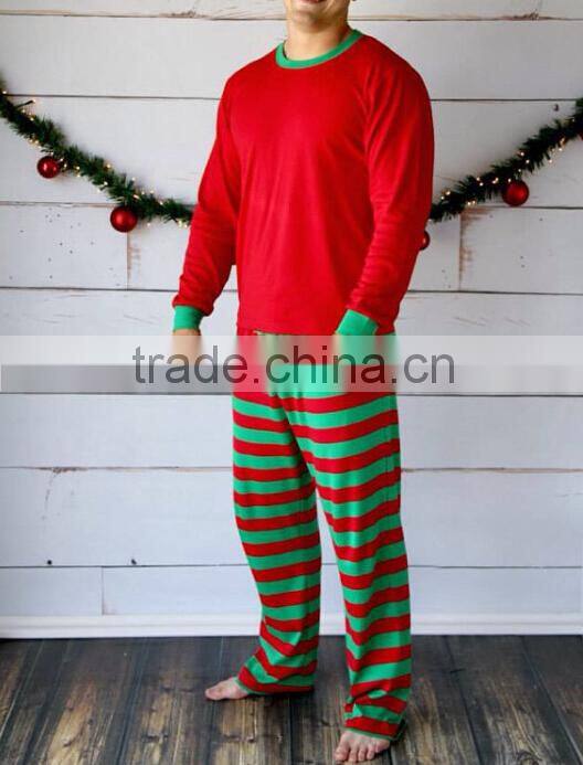 organic cotton baby striped Christmas pajamas for family matching
