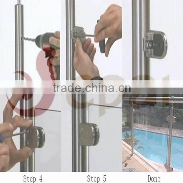stainless steel glass clamp for handrail