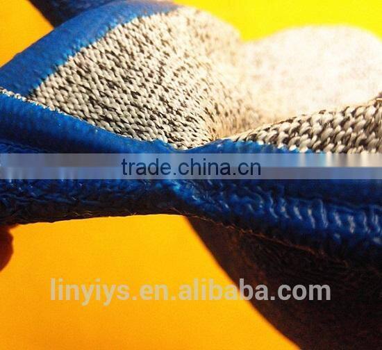 High quality cheap price level 5 cut resistant gloves, latex coated cut resistant gloves