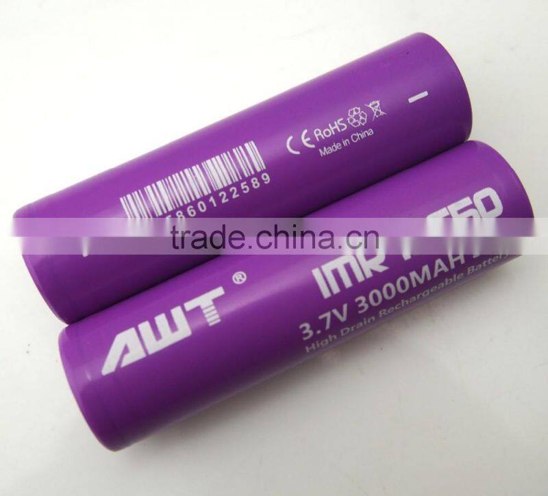 AWT Purple 18650 3000mah 35A LITE 65W vape mod box mod philippine mod vape nugget ecig mod awt 18650 high drain vape mechanical