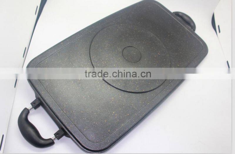 Die cast aluminium non stick flat grill pan