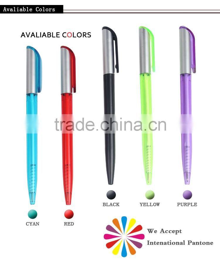 Cheap plastic disposable ballpoint pen for promotion with comfortable grip
