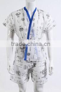 Disposable pp non woven sanua clothing, sauna suits, disposable bathrobe