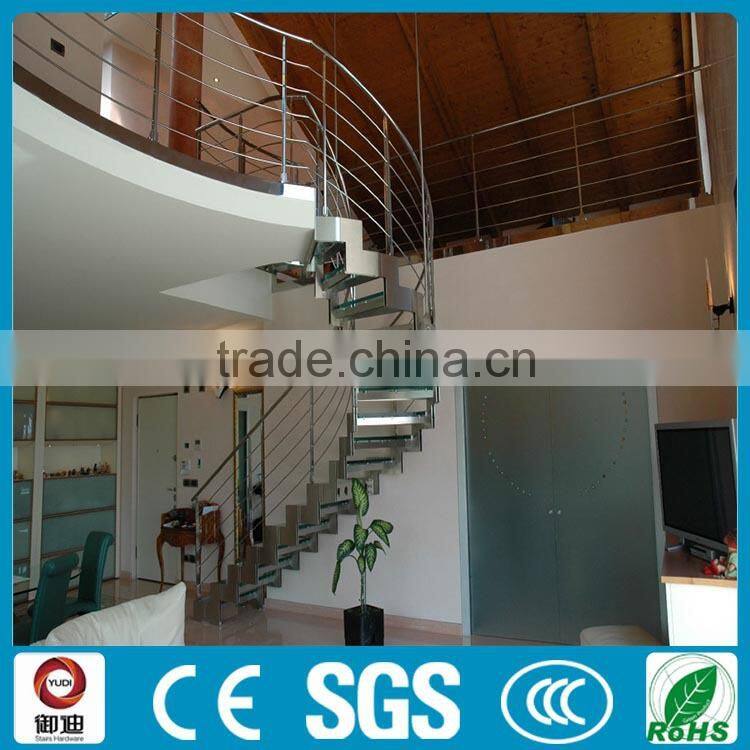 Modern curve desigh stainless steel staircase models used in UK