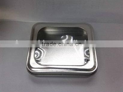 Two piece square clear window tin box ii