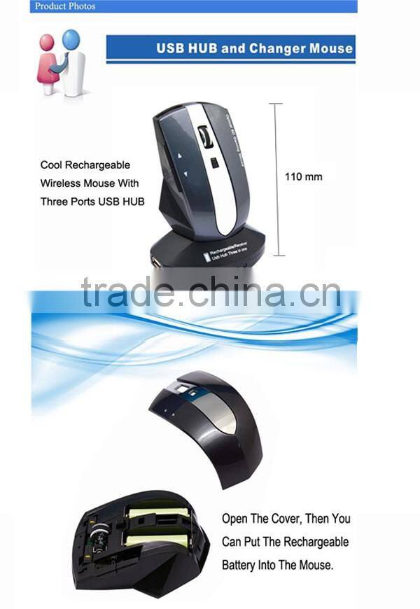 Rechargeable universal remote control wireless mouse with usb docking station for door gift