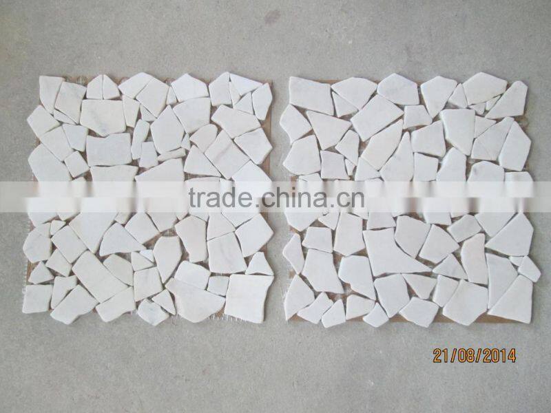Dark Emperador Random Marble Mosaic Tiles - Crazy Cut