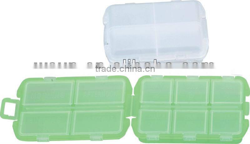 plastic square shape pill box with 8 case for promotional
